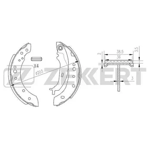 КОЛОДКИ ТОРМ. БАРАБ. ЗАД bk4053