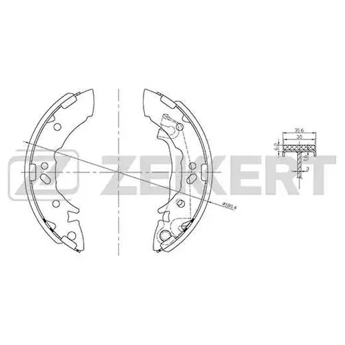КОЛОДКИ ТОРМ.БАРАБ. HY ACCENT I (X-3)94- RE bk4217