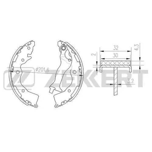 КОЛОДКИ ТОРМ.БАРАБ. HY ACCENT III 05-/ KIA RIO II (JB) 05- RE bk4237