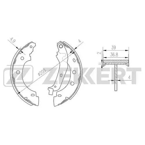 КОЛОДКИ ТОРМОЗНЫЕ  БАРАБ. ЗАД NISSAN KUBISTAR (X76) 03- RENAULT KANGOO I 97- bk4462