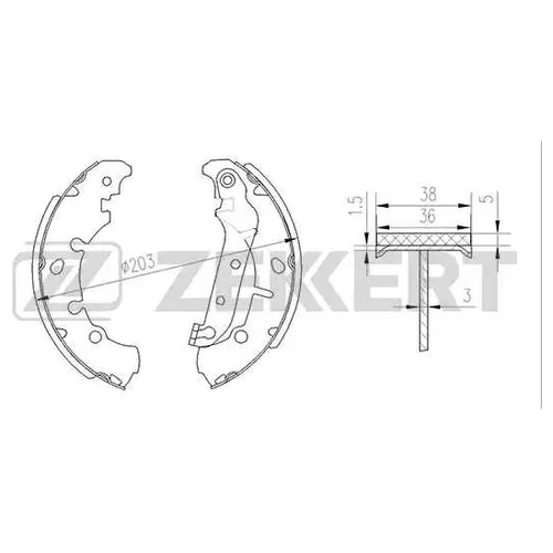 КОЛОДКИ ТОРМ. БАРАБ. ЗАД FORD FIESTA IV V 96- FUSION (JU) 02- MAZDA 2 I 03- bk4468