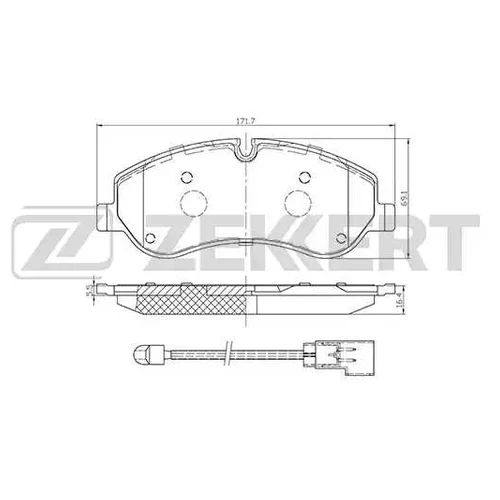 КОЛОДКИ ТОРМОЗНЫЕ ДИСКОВЫЕ ПЕРЕД. FORD TRANSIT VIII 14- TRANSIT CUSTOM 12- TOURNEO CUSTOM 12- bs1250