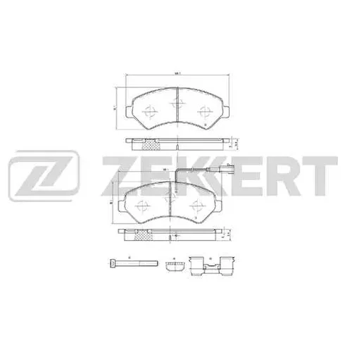 КОЛОДКИ ТОРМ. ДИСК. ПЕРЕД CITROEN JUMPER (250) 06- FIAT DUCATO (250) 06- PEUGEOT BOXER (250) 06- bs1471